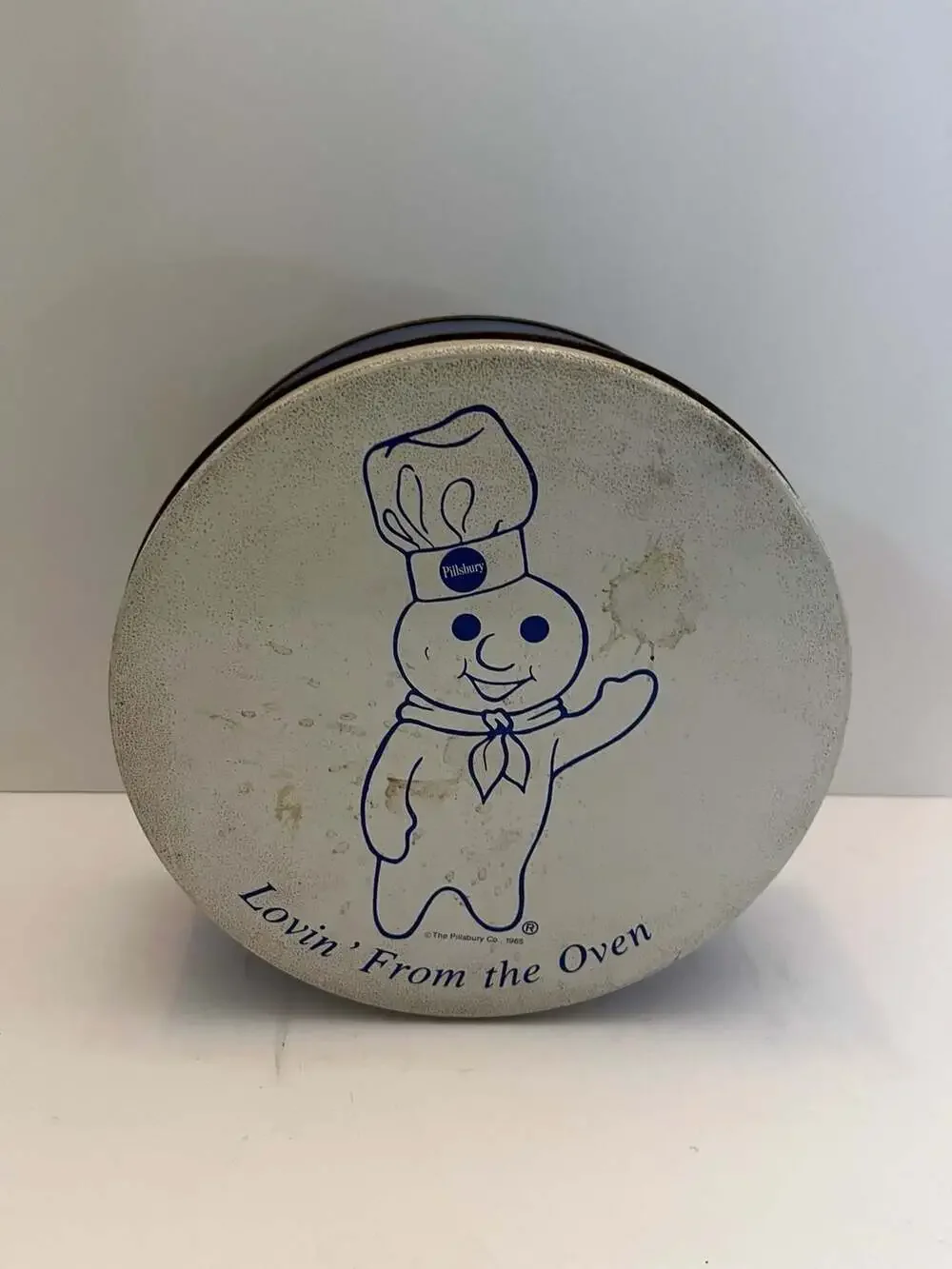 Vintage 1965 Pillsbury Doughboy Round Cookie Tin - Lovin' From the Oven